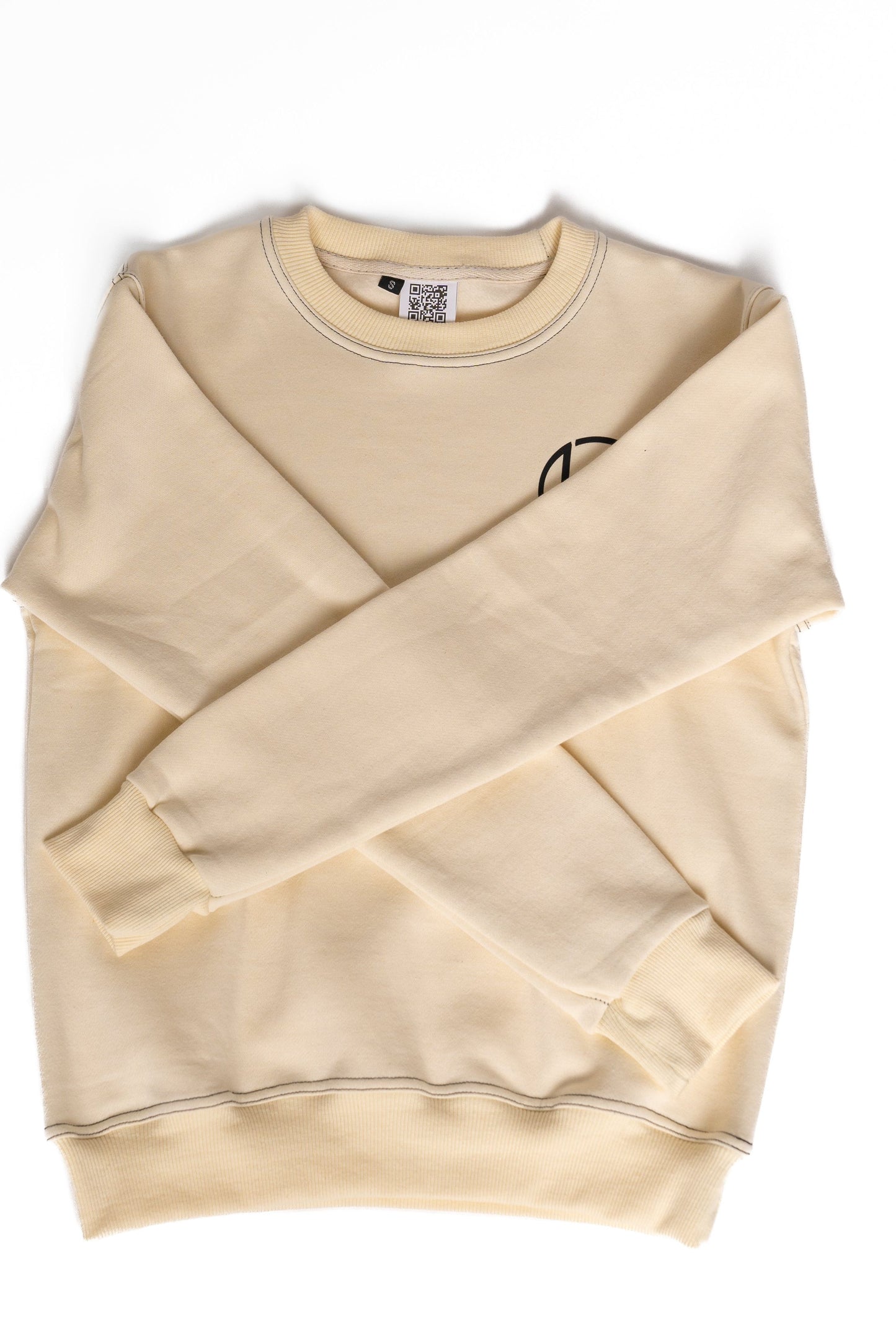 Creme Blackout Sweater - Unisex - Cotton Fleece