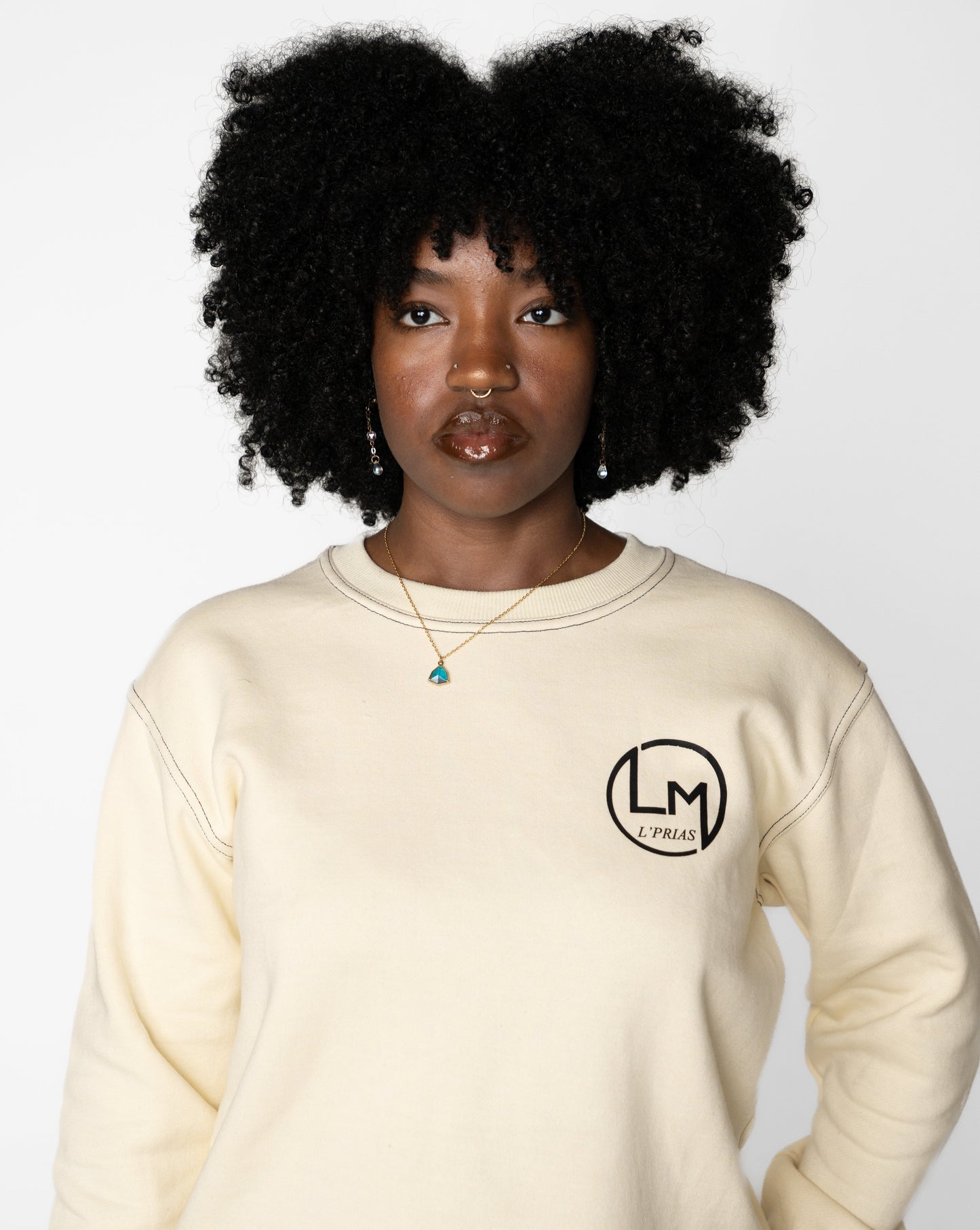 Creme Blackout Sweater - Unisex - Cotton Fleece