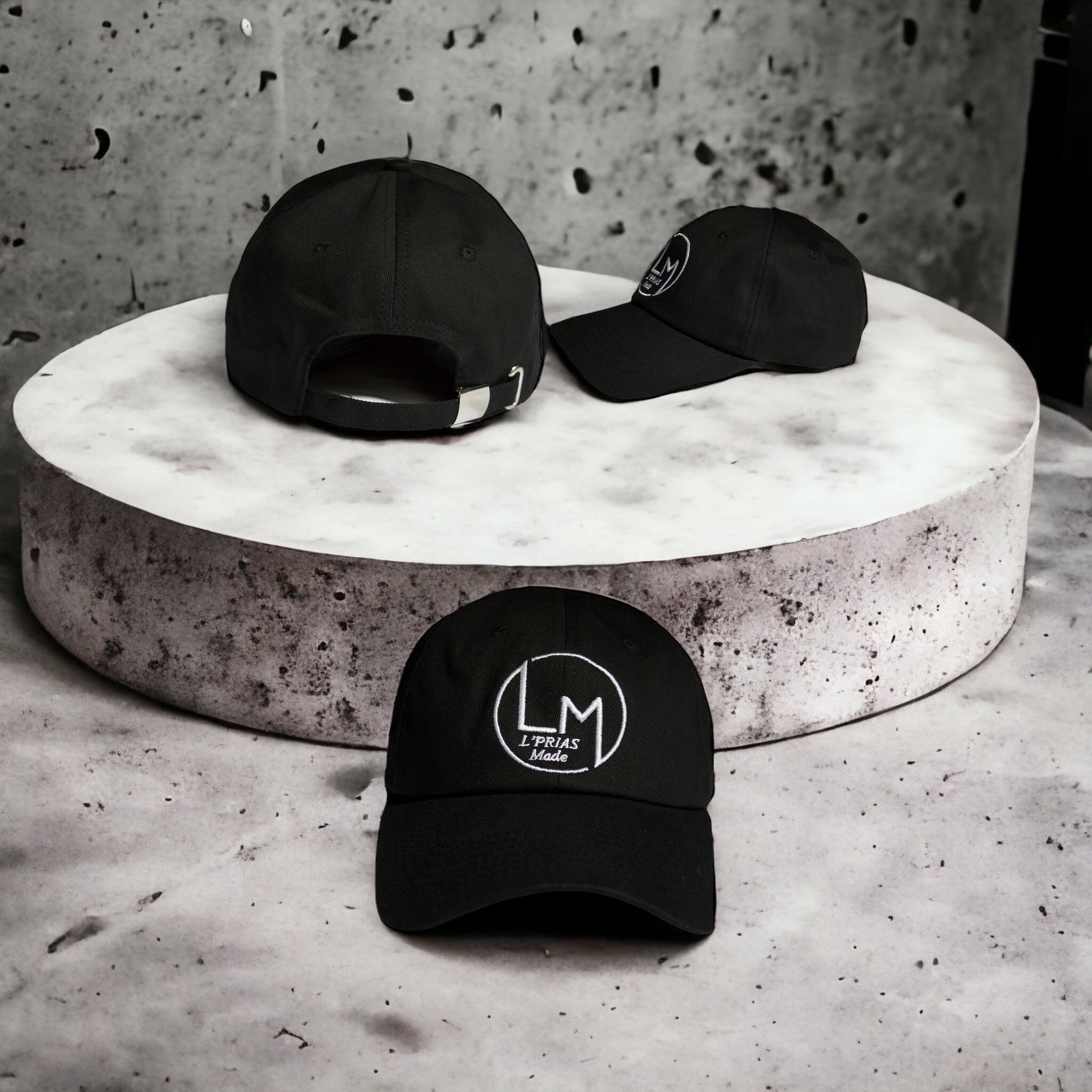 Black Cotton Baseball Cap - Daily Cap with Logo Embroidery