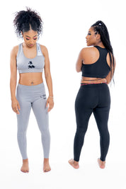 Gray & Black Bra and Legging Set - Ideal for Yoga & Workout