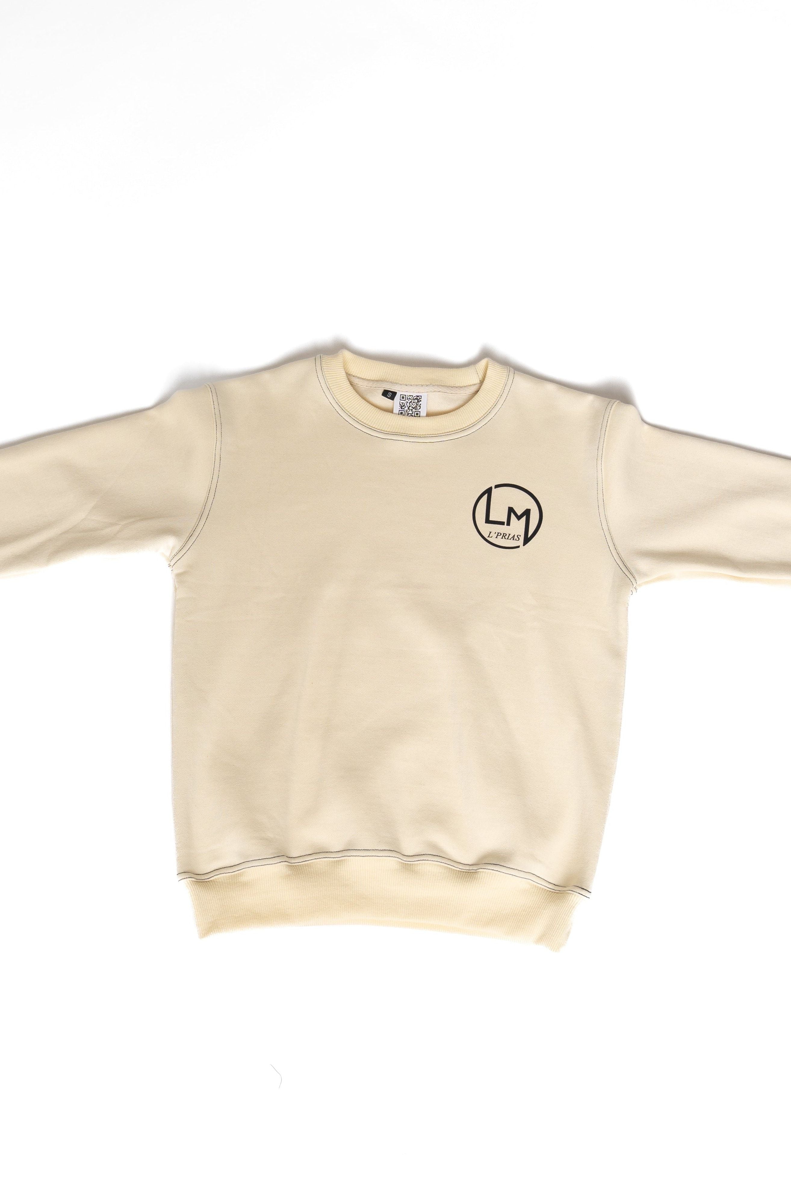 Creme Blackout Sweater - Unisex - Cotton Fleece