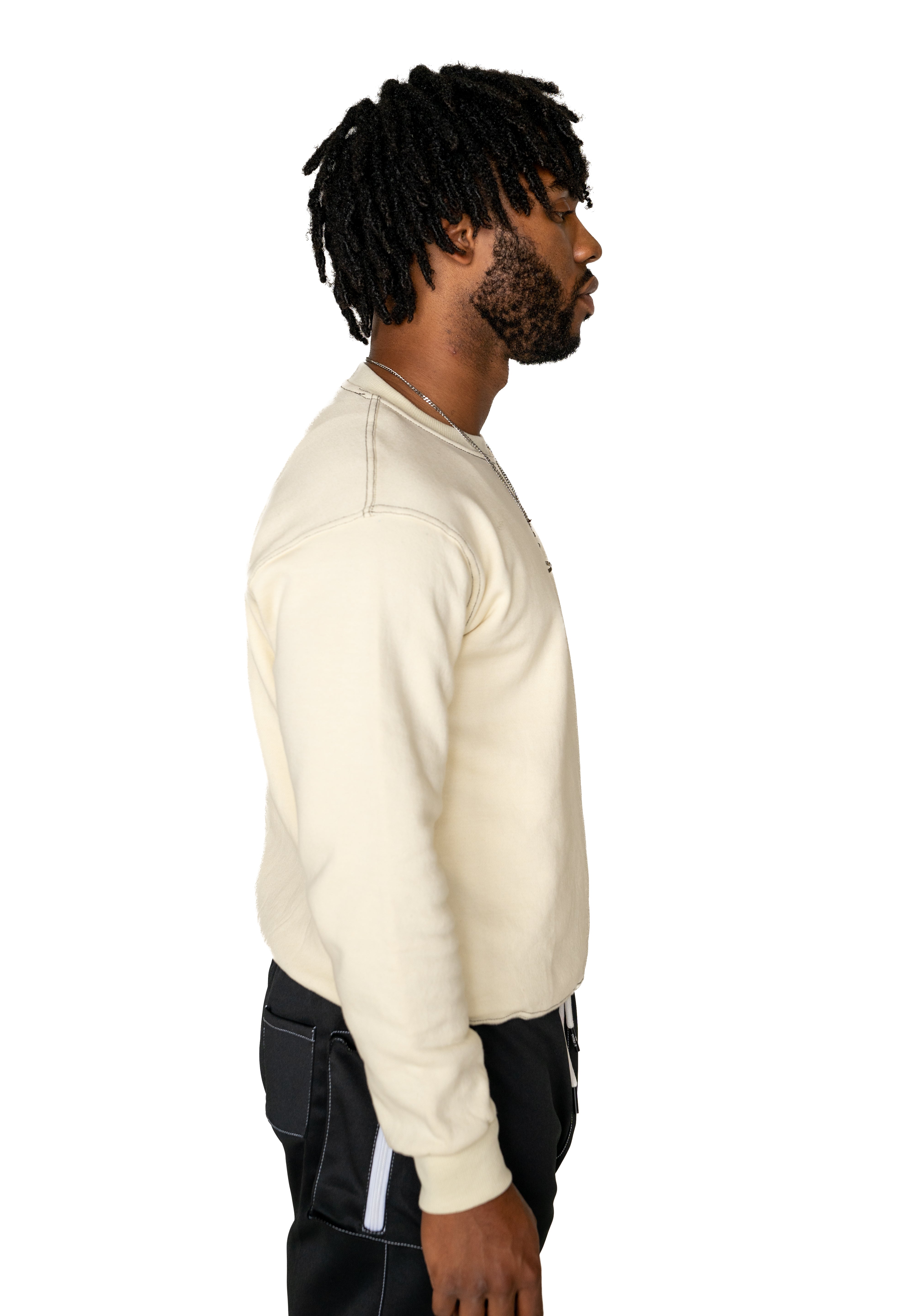 Creme Blackout Sweater - Unisex - Cotton Fleece