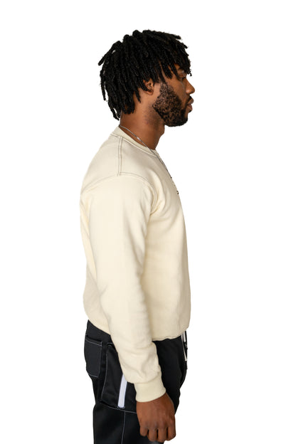 Creme Blackout Sweater - Unisex - Cotton Fleece