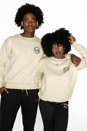 Creme Blackout Sweater - Unisex - Cotton Fleece