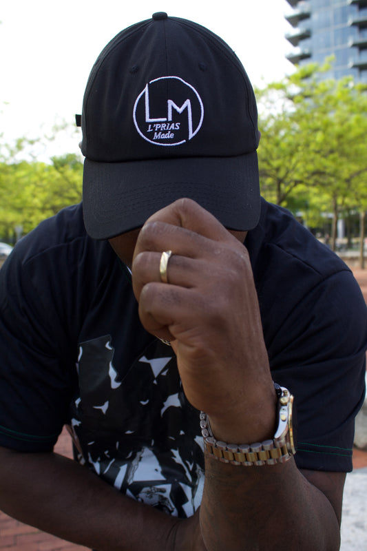 Black Cotton Baseball Cap - Daily Cap with Logo Embroidery