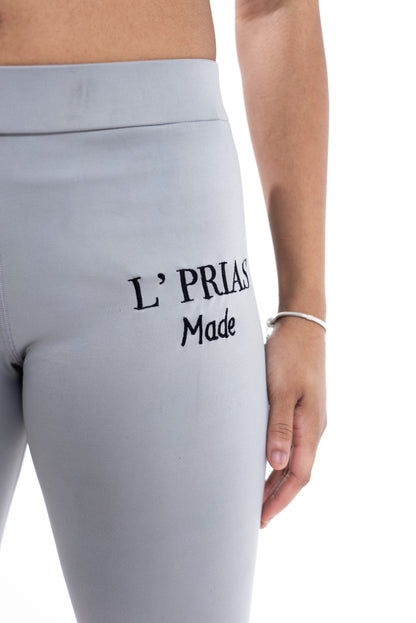 Gray & Black Bra and Legging Set - Ideal for Yoga & Workout