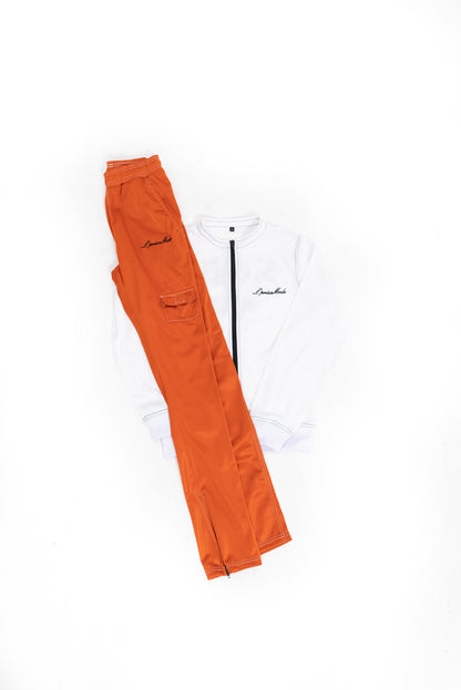 Orange & White Sweatsuit - Falling Sweatsuit - Unisex