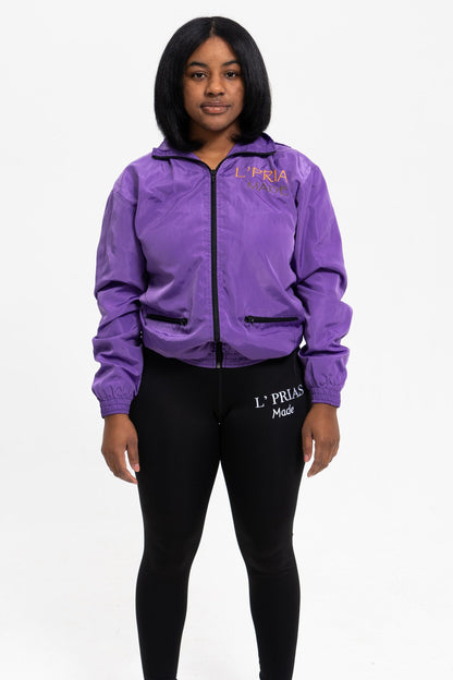 A Mae's Purple Windbreaker Hoodie - Waterproof & Lightweight
