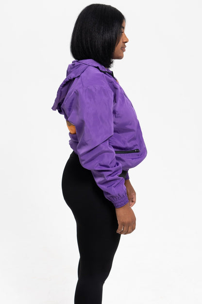 A Mae's Purple Windbreaker Hoodie - Waterproof & Lightweight