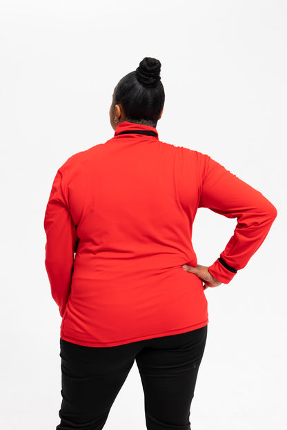Red & Black Workout Top - Hot Stretch - Lightweight