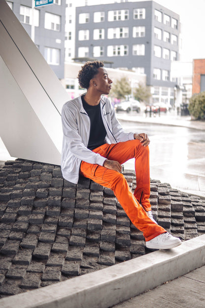 Orange & White Sweatsuit - Falling Sweatsuit - Unisex